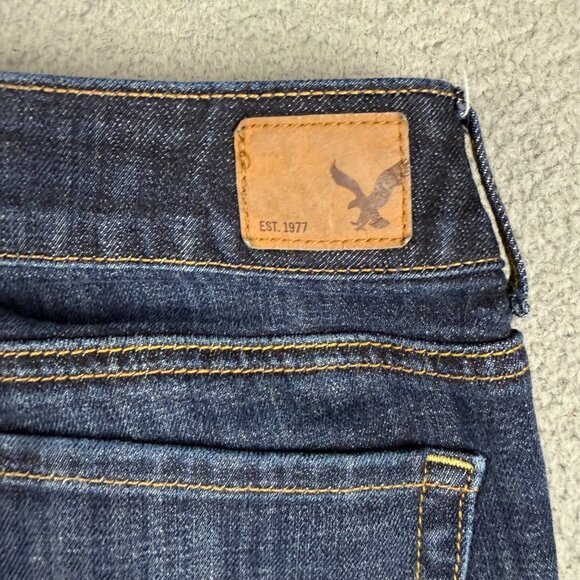 American Eagle Jeans Womens 8 Reg Artist Stretch Crop Curvy Mid Rise AE Denim - Picture 6 of 7